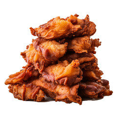pile of fried meat with transparent background created with Generative Ai