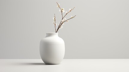 an isolated thinkpot, its refined shape and neutral color scheme blending harmoniously with a pristine white background.
