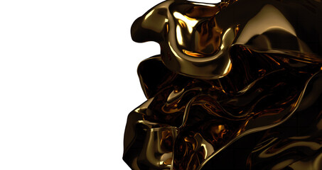 Radiant Sophistication: Abstract 3D Gold Cloth Illustration for Refined Visuals
