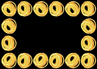 Rectangular A3 frame made of different types of Italian pasta for designing menus, certificates and booklets, and advertising cafes. Isolated watercolor illustration. Clipart.