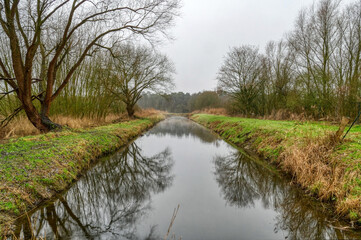Wassergraben in den Rieselfeldern in Münster