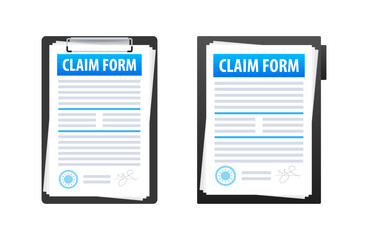 Insurance Claim Form on Clipboard Vector Illustration for Documentation and Filing Concept