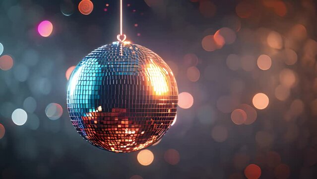 Retro shining Disco ball seamless VJ loop animation for music broadcast TV, night clubs, music videos, LED screens and projectors, glamour and fashion events, jazz, pops, funky and disco party. Sparkl