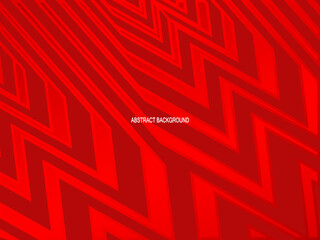 Red with a shiny modern geometric pattern. Red steel floor background.
