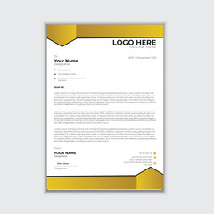 modern & stylish letterhead design template with yellow color. creative modern letterhead design template for your project.

