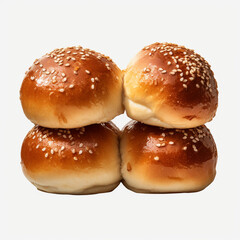 Fototapeta premium resh backed centre filled buns on transparent background created with Generative Ai