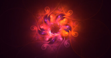 3D manual rendering abstract fractal light background