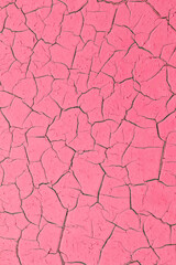 Cracked and peeling pink background. Mockup copy space