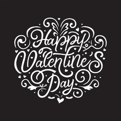 Naklejka na ściany i meble Happy Valentines Day graffiti typography art illustration