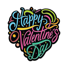 Happy Valentines Day graffiti typography art illustration