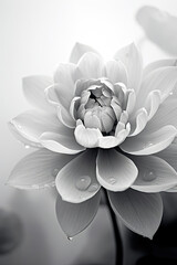 Black and White Photo of Flower, Captivating Mono-Chromatic Beauty of a Blossom in Monochrome