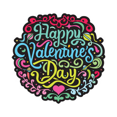 Happy Valentines Day graffiti typography art illustration