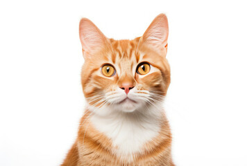 Close Up of Cat With White Background