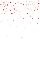 Red hearts scattered on white background.