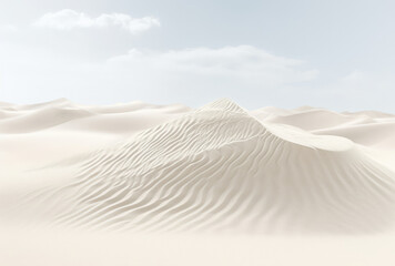 A Large White Sand Dune Rising Majestically in the Center of a Vast Desert Landscape