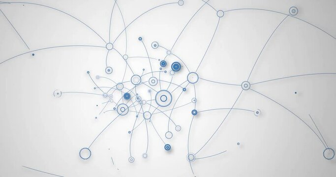 Animation of network of connections on white background