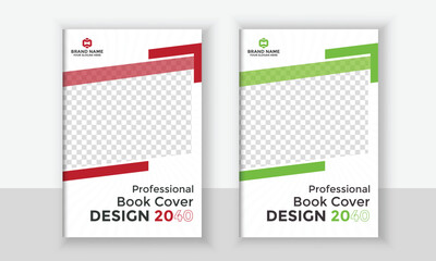 Professional Business book cover,over design for annual report and business catalog,flyer or booklet blue, yellow, red, and green colors,book cover design eps file print-ready