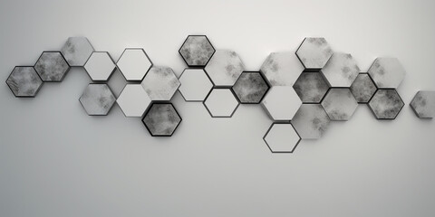 Abstract technology and digital hi tech hexagons backdrop, 