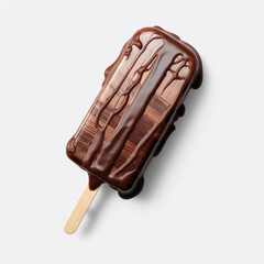 Obraz premium chocolate ice cream bar with chocolate frosting on transparent background created with Generative Ai