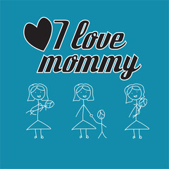 mothers day car, mothers day t-shirt design, "i love mommy" desgn