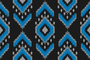 Ikat ethnic pattern traditional. Seamless pattern in tribal. Design for background, wallpaper, vector illustration, textile, fabric, clothing, batik, carpet, embroidery. - obrazy, fototapety, plakaty
