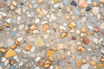 Naklejka na ściany i meble haphazardly scattered pebbles on flat asphalt
