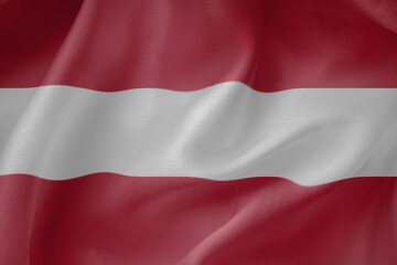 Austria waving flag close up fabric texture background