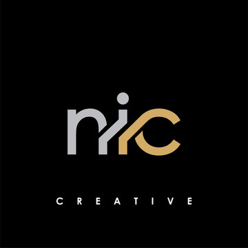 NIC Letter Initial Logo Design Template Vector Illustration