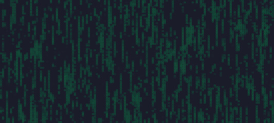 Blue mosaic background in technology concept. Abstract green LED squares. Dark pixel grid background. Vector illustration.