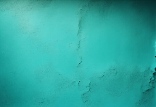 Dark blue green wall texture. Gradient. Teal color. Toned old rough concrete surface. Close-up. Abstract vintage background with space for design. Web banner.