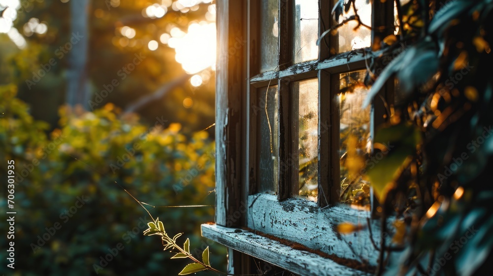 Poster sunlight streaming through a window in a house. perfect for capturing the beauty of natural light in