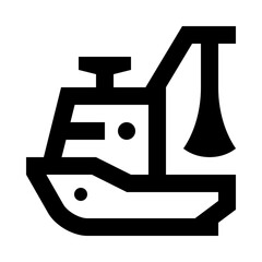Fishing Boat Outline Icon