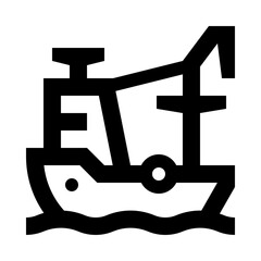 Fishing Boat Outline Icon