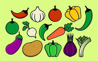EPS vector hand drawn vegetables collection