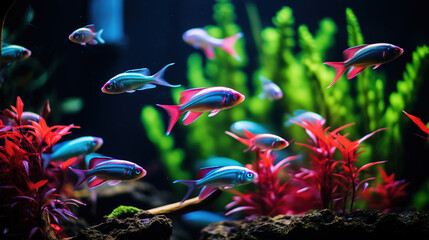 fishes in aquarium