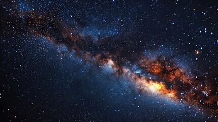 Obraz premium A picture of a very large galaxy filled with numerous stars. This image can be used to depict the vastness and beauty of outer space