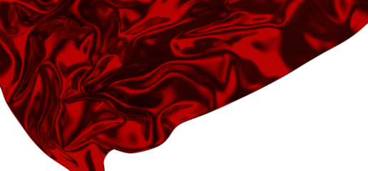 Red ribbon silk cloth fly cloth floating fabric background, 3d rendering