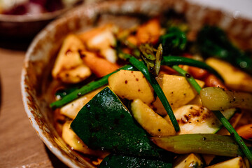 grilled eggplant with vegetables