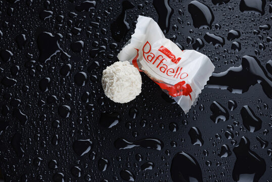 KRASNOYARSK, RUSSIA - JANUARY 04, 2024: Raffaello sweets