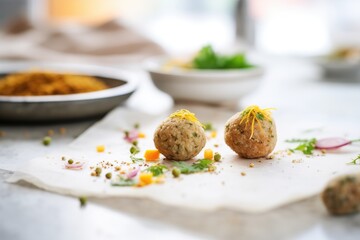 falafel dough balls, raw and perfectly rounded