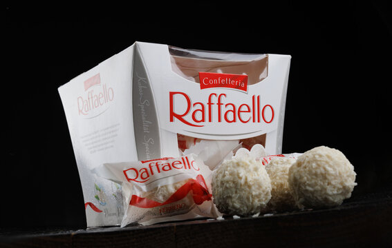 KRASNOYARSK, RUSSIA - JANUARY 04, 2024: Raffaello sweets