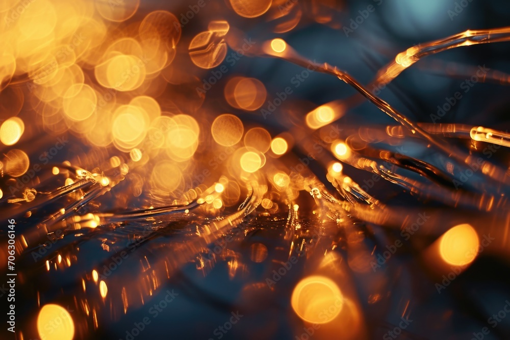 Poster A close-up view of a bunch of lights. Perfect for adding a touch of brightness and warmth to any project