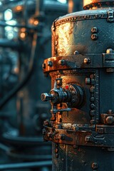 A detailed close-up view of a fire hydrant located inside a building. This image can be used to illustrate fire safety measures and emergency preparedness in indoor environments