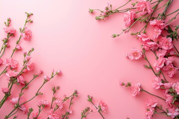 Fototapeta premium pink background, flowers