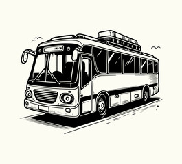 school bus illustration hand drawn graphic asset
