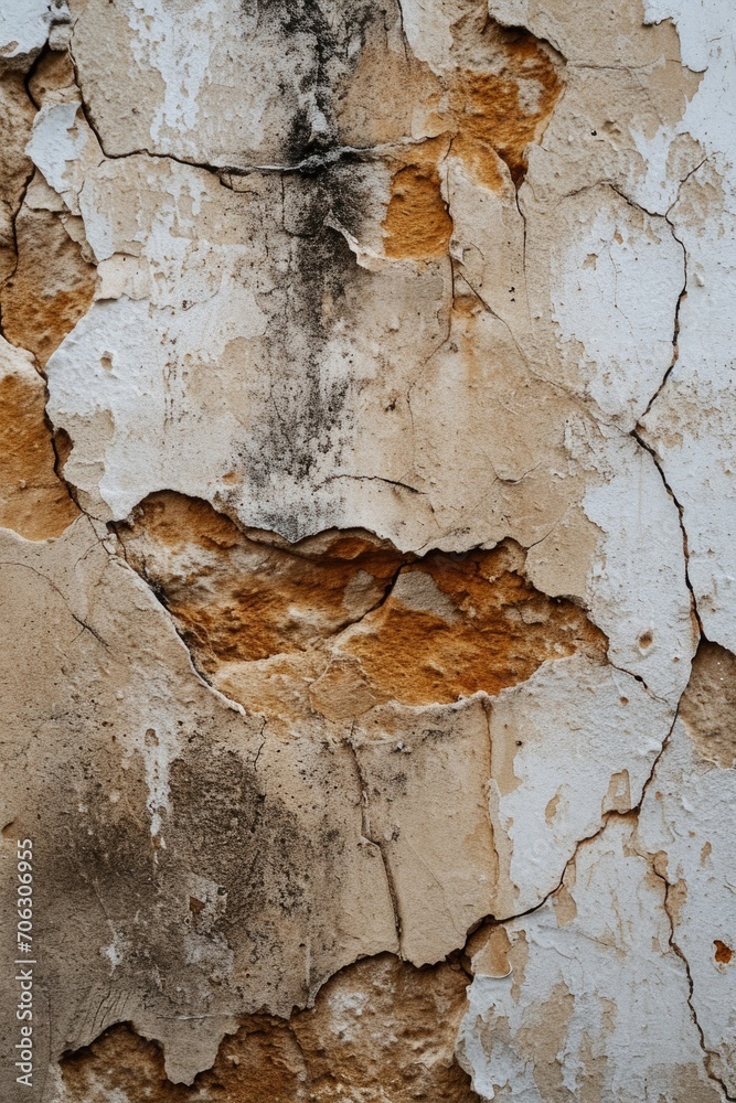 Poster Close up view of a wall with peeling paint. Perfect for adding texture and character to design projects