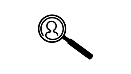 searching people with magnifying glass, Job vacancy, black isolated silhouette