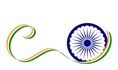 indian flag with ribbon style,indian flag tricolor for republic day and independance day with transparent background	