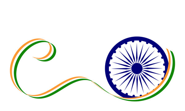 indian flag with ribbon style,indian flag tricolor for republic day and independance day with transparent background	