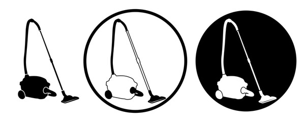 set vacuum cleaner icon. house cleaning logo vector illustration - obrazy, fototapety, plakaty